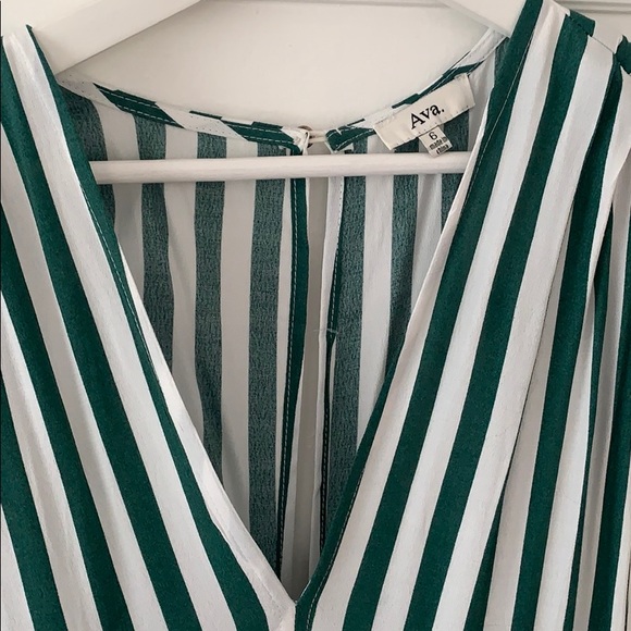 Ava Green and White Midi Dress - Picture 2 of 6